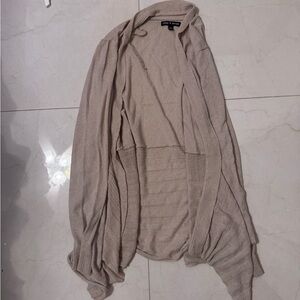 Cable & Gauge Light Tan Open Cardigan